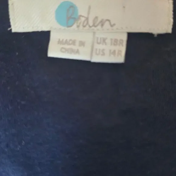 Boden Women's Emory Jersey Dress Blue Green Floral, Size 14R - Picture 2 of 7